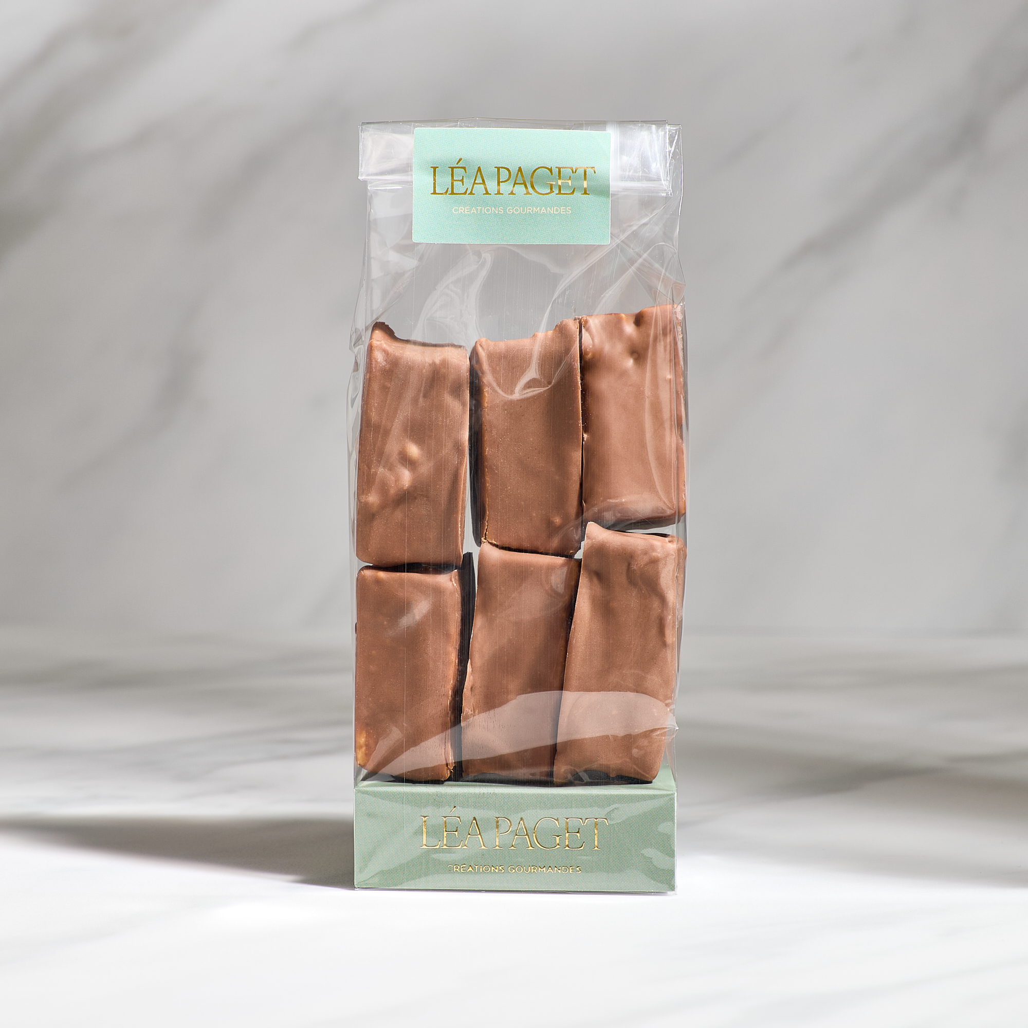 Guimauve vanille enrobée de chocolat au lait caramel