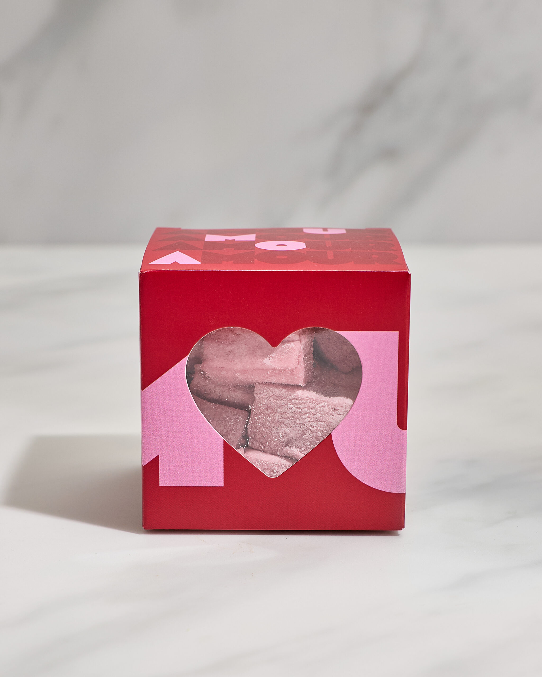 Boite amour guimauves à la framboise